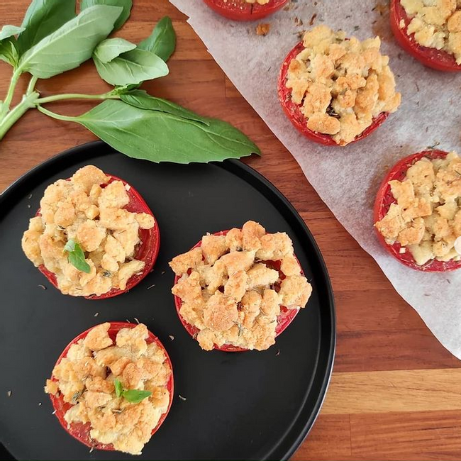 Crumble tomates & parmesan