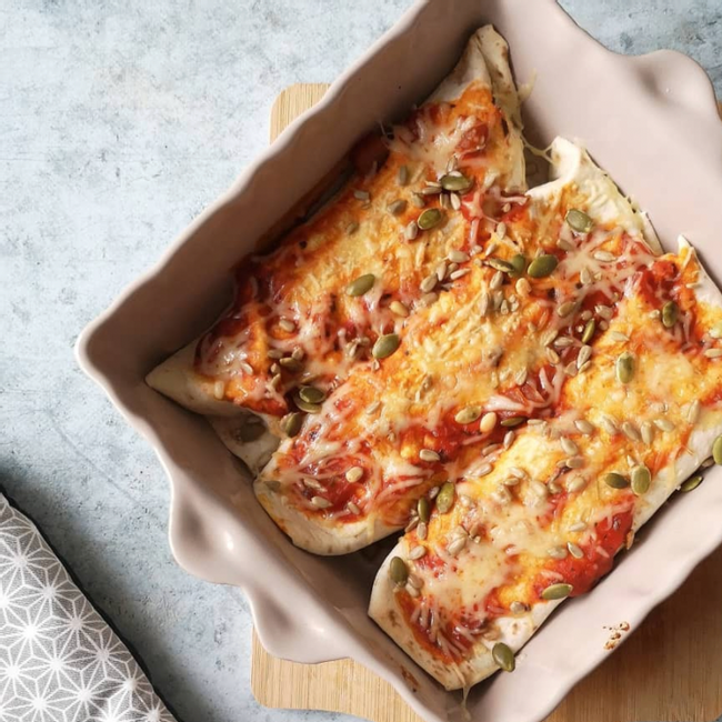 Enchiladas aubergine